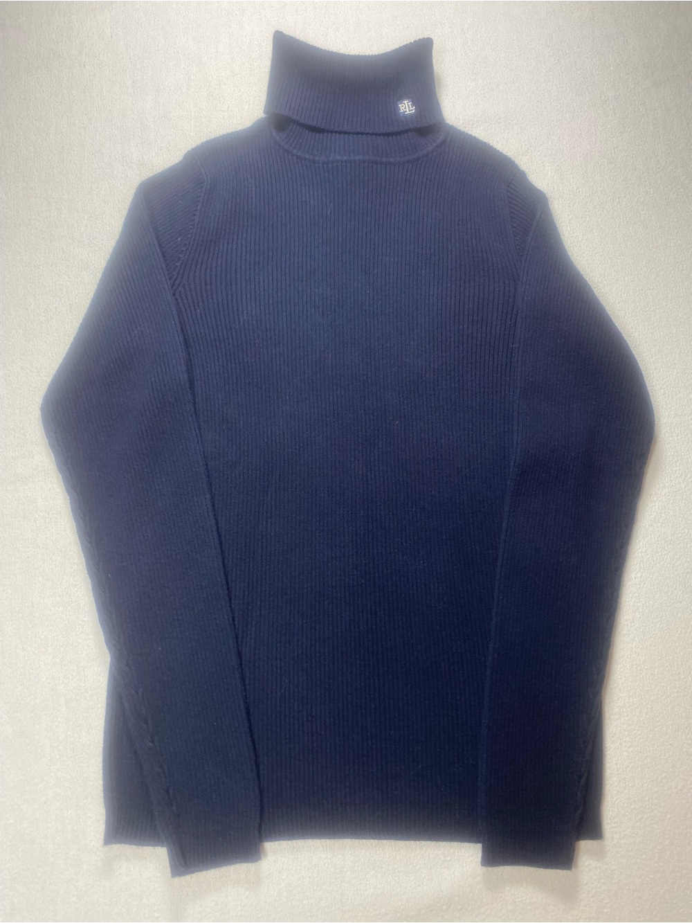 Lauren Ralph Lauren Women’s Navy Ribbed Turtleneck Sweater